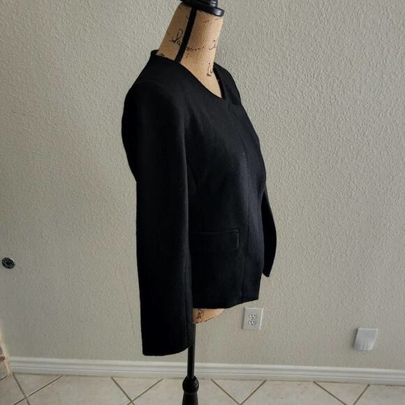 LOFT wool blend asymmetrical contemporary jacket blazer size 2P - Picture 4 of 8